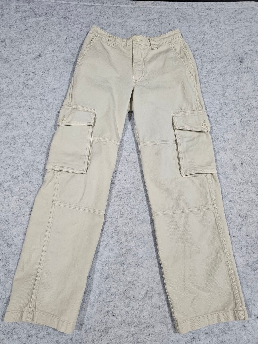 Aritzia Cargo Pant TNA Supply Cream Cotton Streetwear Utility Womens Sz 0